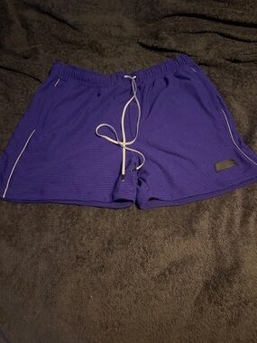 Men’s Purple Athletic Mesh Shorts with Contrast Drawstring